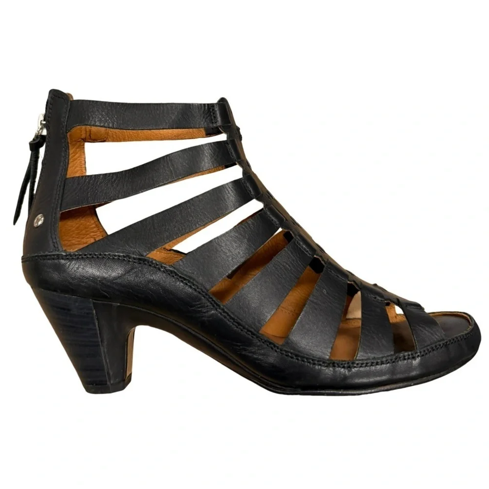 PIKOLINOS Java Caged Gladiator Sandal Black Size 8.5 / 39